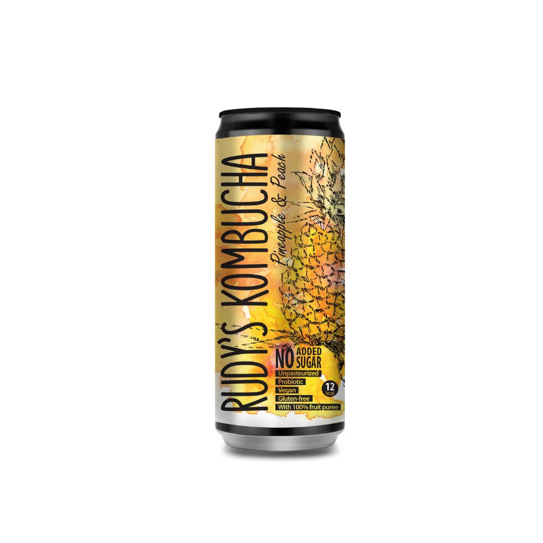 Rudy's Kombucha Pineapple and Peach - Slowood