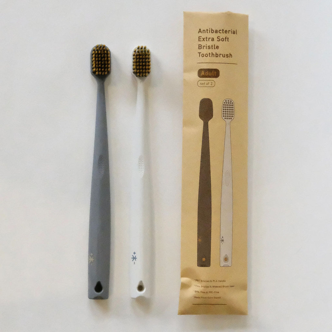 Antibacterial Extra Soft Bristle Toothbrush - Adult (Set for 2) - Slowood