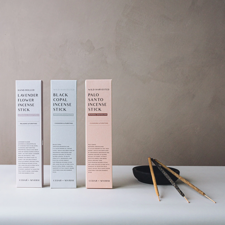 Cedar & Myrrh Black Copal Incense Sticks - Slowood