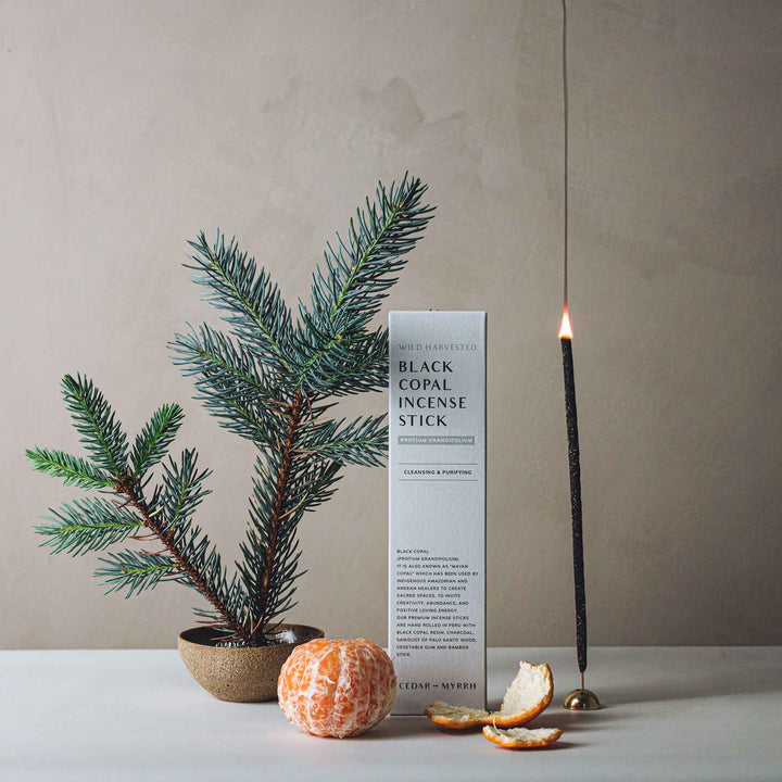 Cedar & Myrrh Black Copal Incense Sticks - Slowood