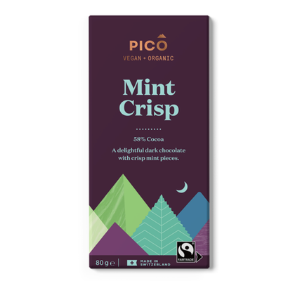 Organic Vegan Chocolate - Mint Crisp 80g - Slowood