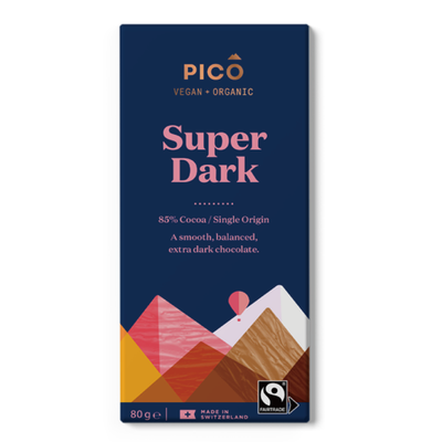 Organic Vegan Chocolate - Super Dark 80g - Slowood