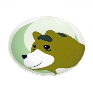 Ceramic Animal Plate Brown Bear - Slowood