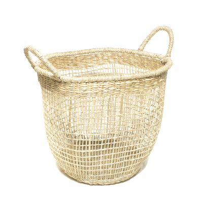Split Seagrass Round Basket with Ear Handles Size L - Slowood