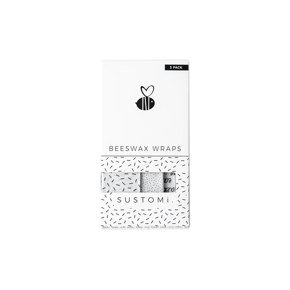 Beeswax Wraps 3 Pack: 1S 1M 1L - Slowood