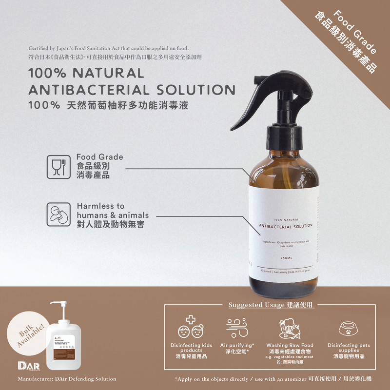 Antibacterial Solution 250Ml - Slowood