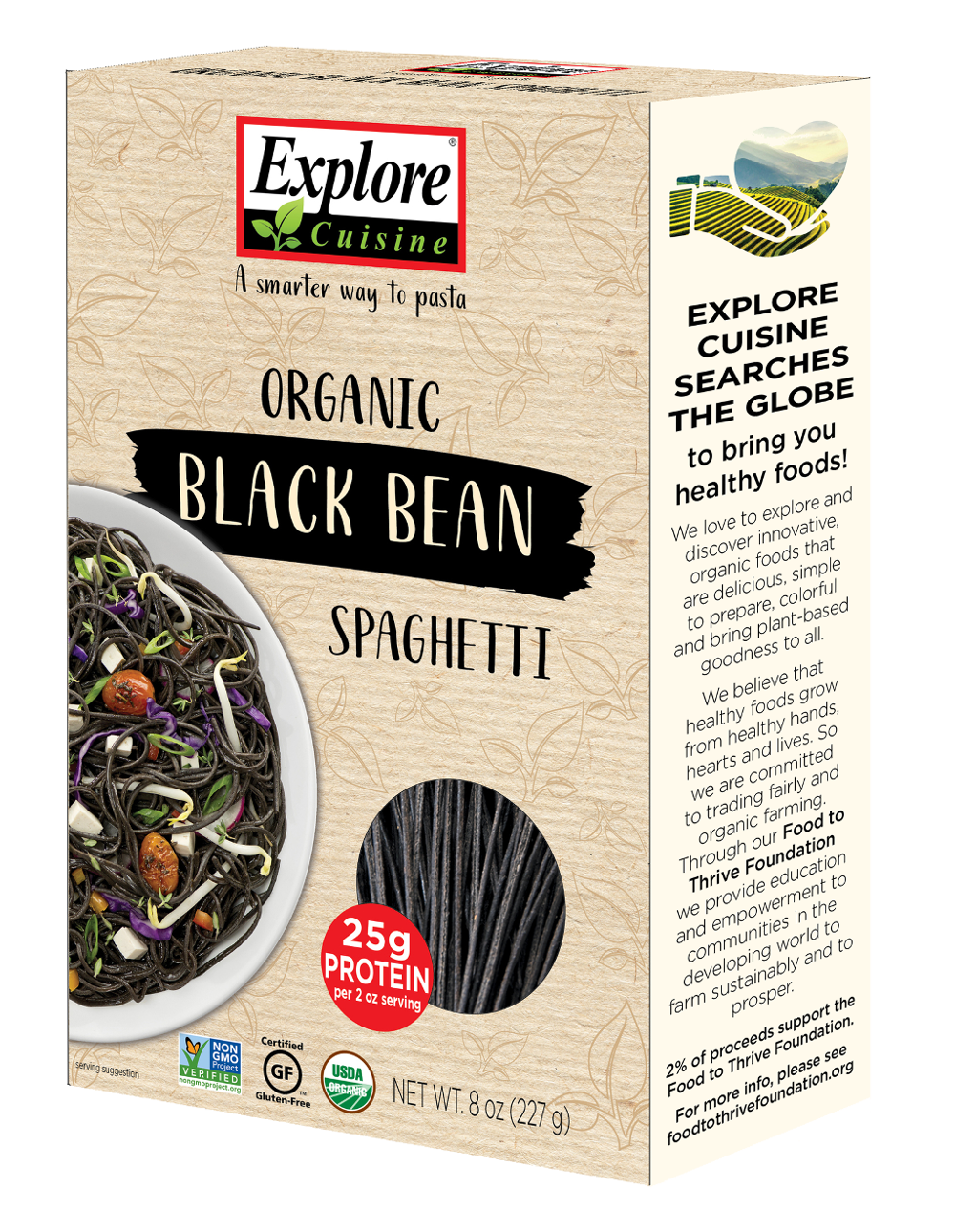 Organic Gluten Free Black Bean Spaghetti 227g - Slowood
