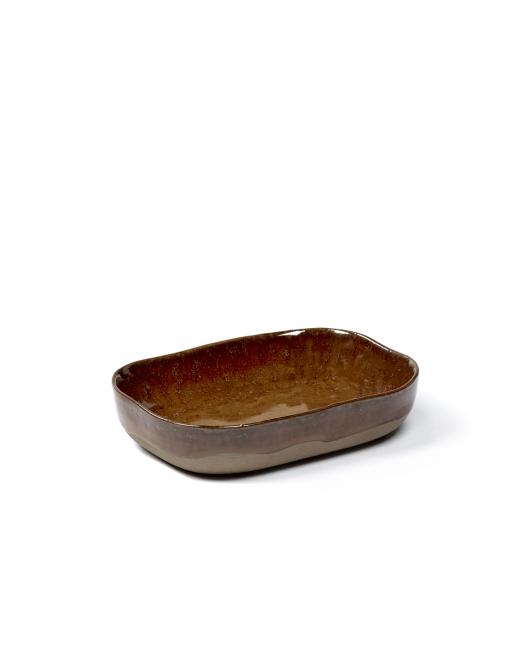 DEEP PLATE MERCI N7 M 14,5x10,5 H3 OCRE/BROWN - Slowood