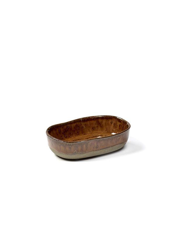 DEEP PLATE MERCI N8 S 9,8x6,5 H2,5 OCRE/BROWN - Slowood