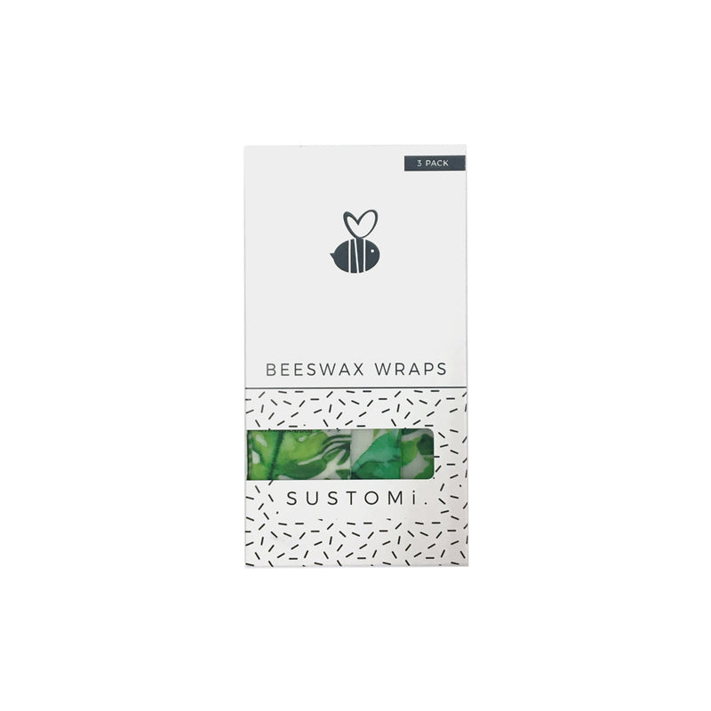 Beeswax Wraps Tropical fronds 3 Pack: 1S 1M 1L - Slowood