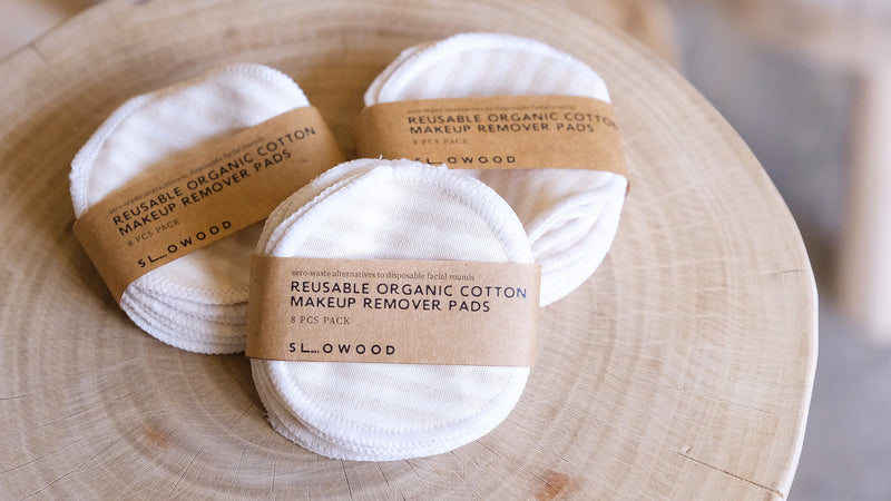 reusable organic colored cotton make up remover pads (8pcs) - Slowood