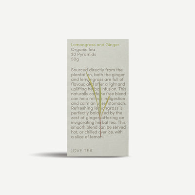Lemongrass & Ginger Tea - 20 Pyramid bags - Slowood