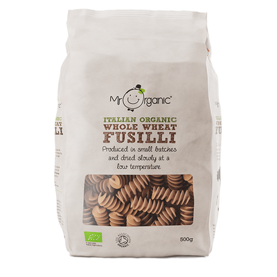 Organic Vegan Whole Wheat Fusilli 500g - Slowood