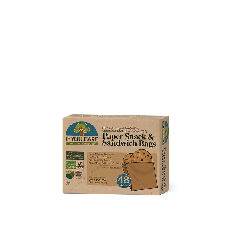 Paper Snack & Sandwich Bags - FSC & Compostable Certified Unbleached - Slowood