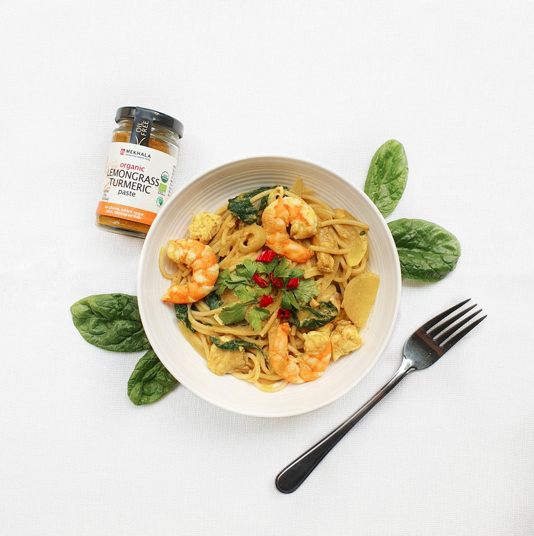 Lemongrass Turmeric Seafood Pasta
