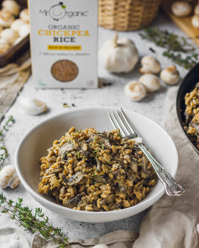 Chickpea Rice Mushroom Risotto