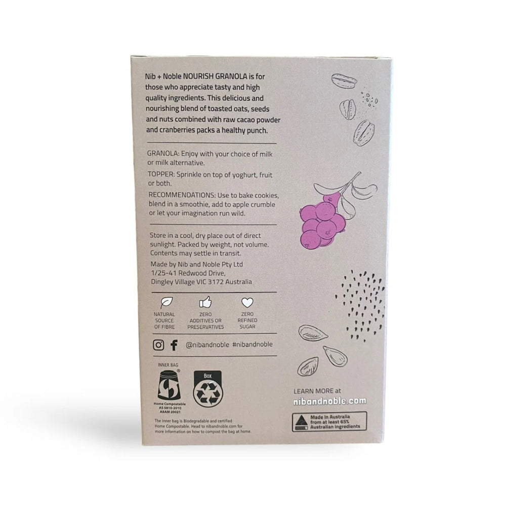 M39 - Organic Nourish Granola With Cranberries Australia (Sold Per 200g) - Slowood