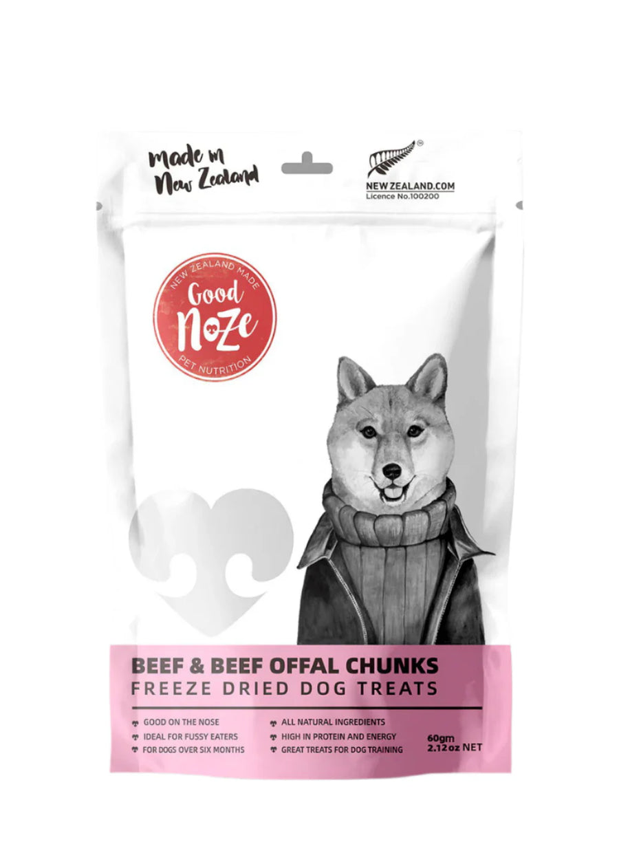 Freeze Dried Treats For Dogs -  NZ Beef & Offal chunks 60g - Slowood