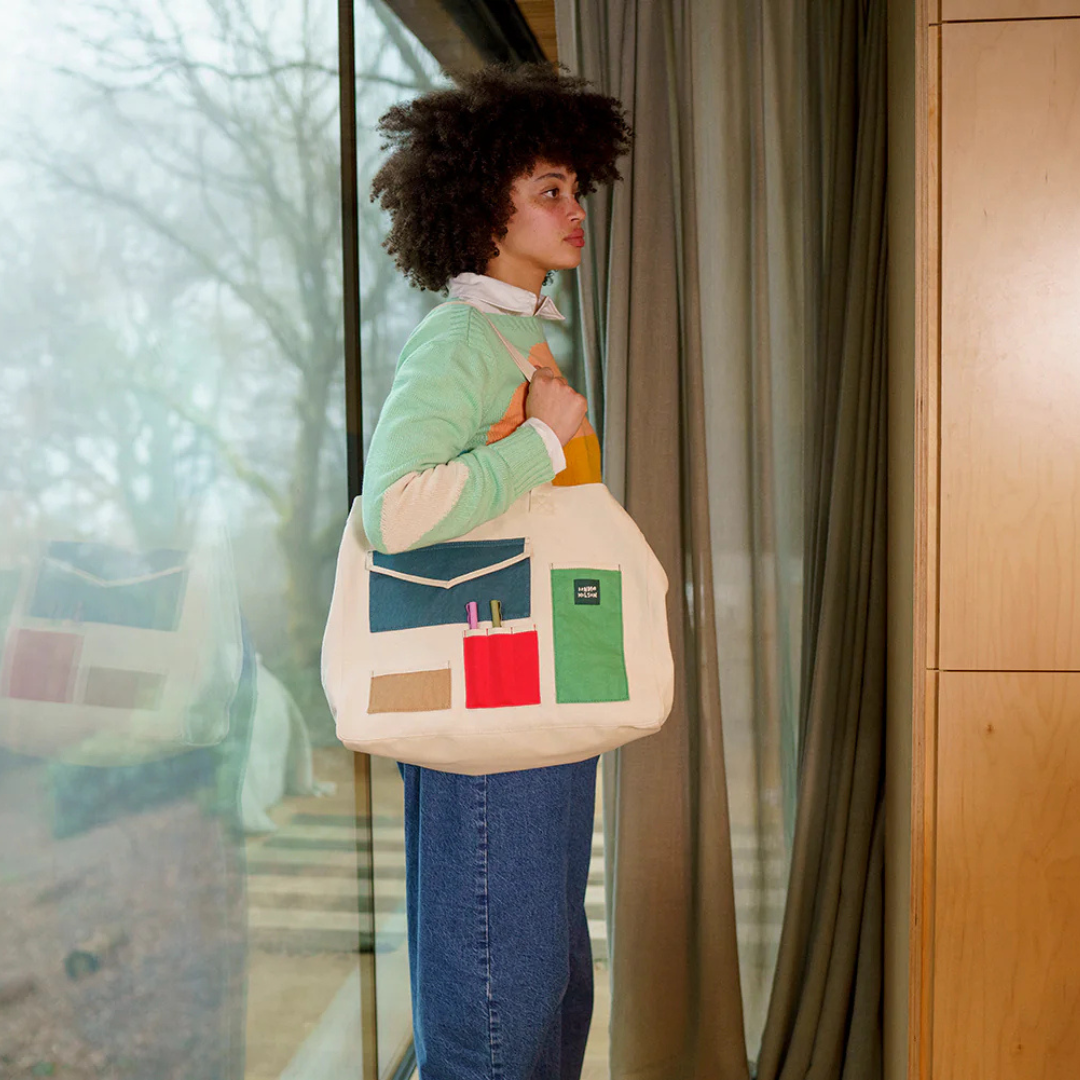 Large Pocket Patch Cotton Shopper