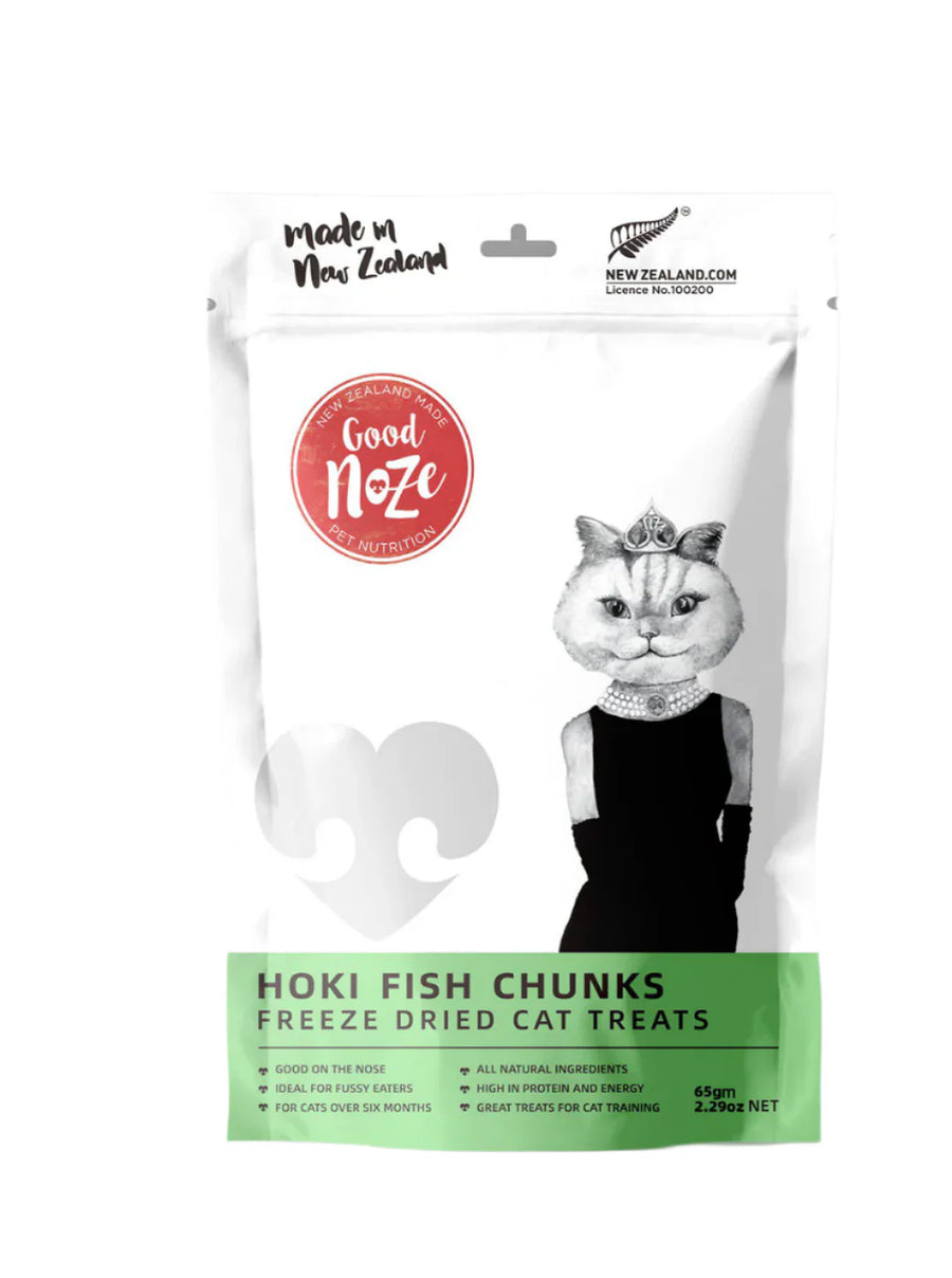 Freeze Dried Treats For Cats - Hoki Fish Chunks 65g - Slowood