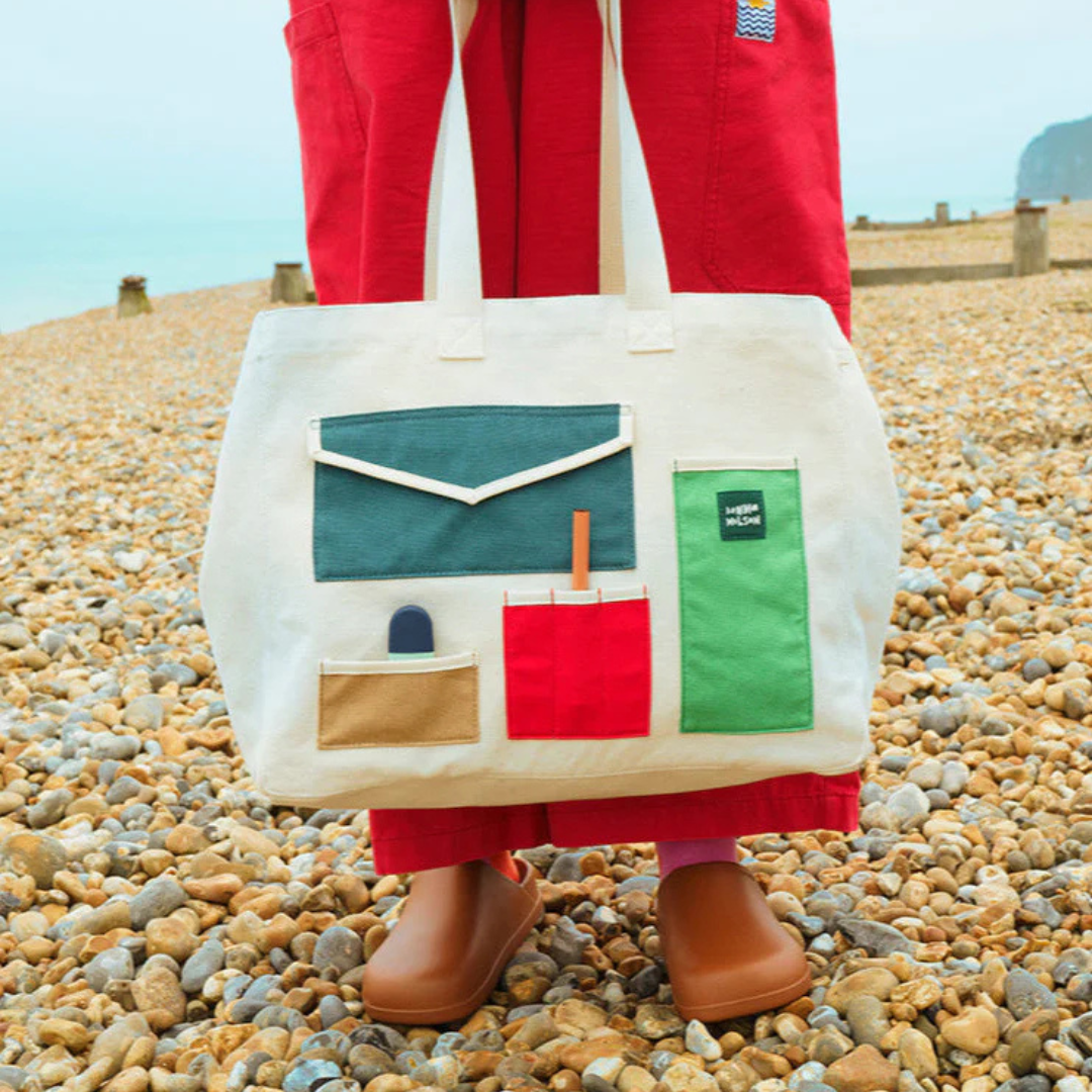 Large Pocket Patch Cotton Shopper