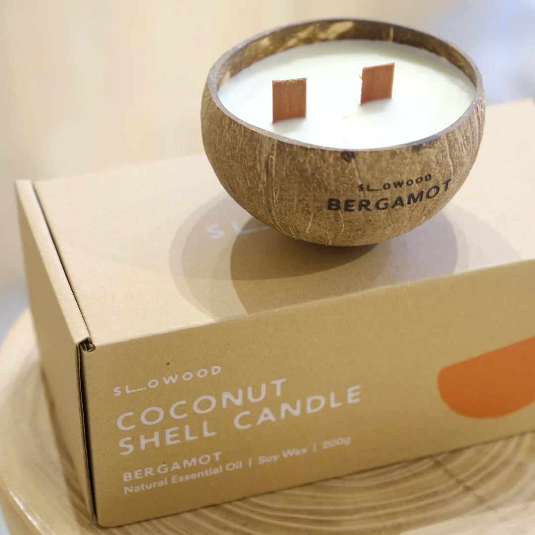 天然精油椰殼蠟燭 300克 - 佛手柑