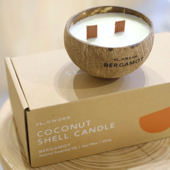 天然精油椰殼蠟燭 300克 - 佛手柑