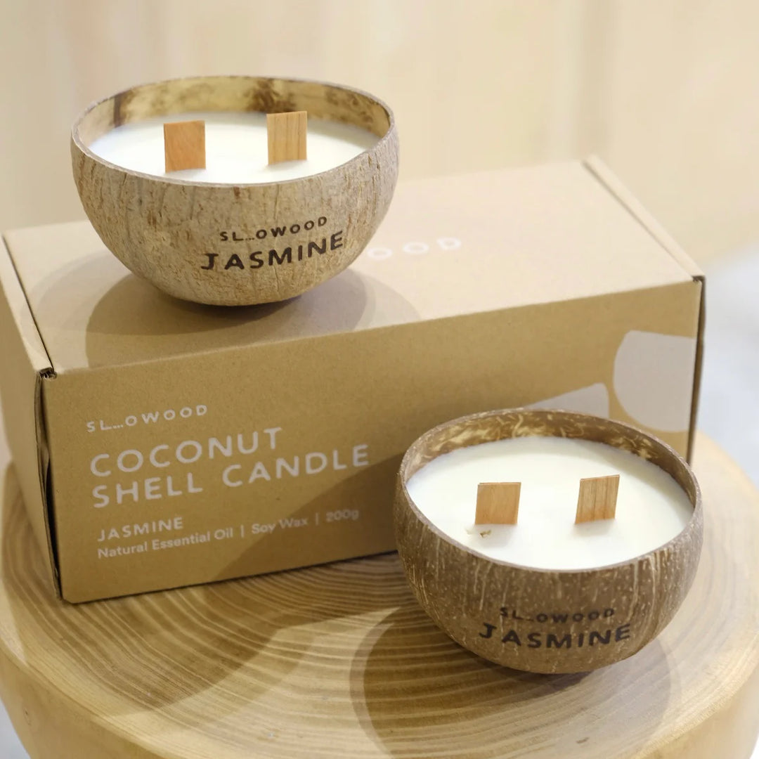 天然精油椰殼蠟燭 300克 - 茉莉花