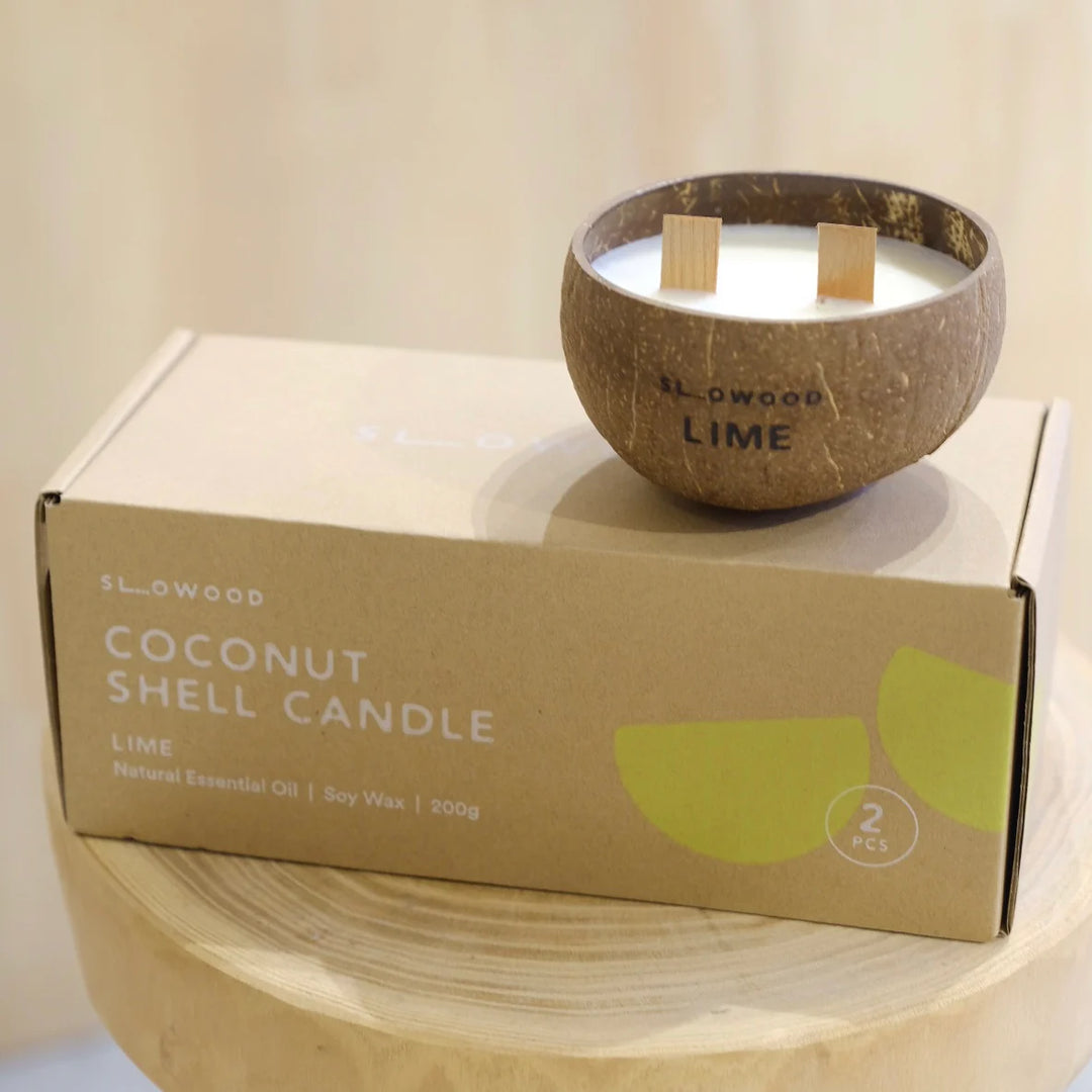 天然精油椰殼蠟燭 300克 - 青檸