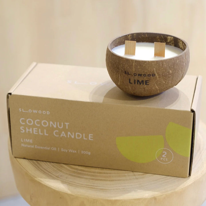 天然精油椰殼蠟燭 300克 - 青檸