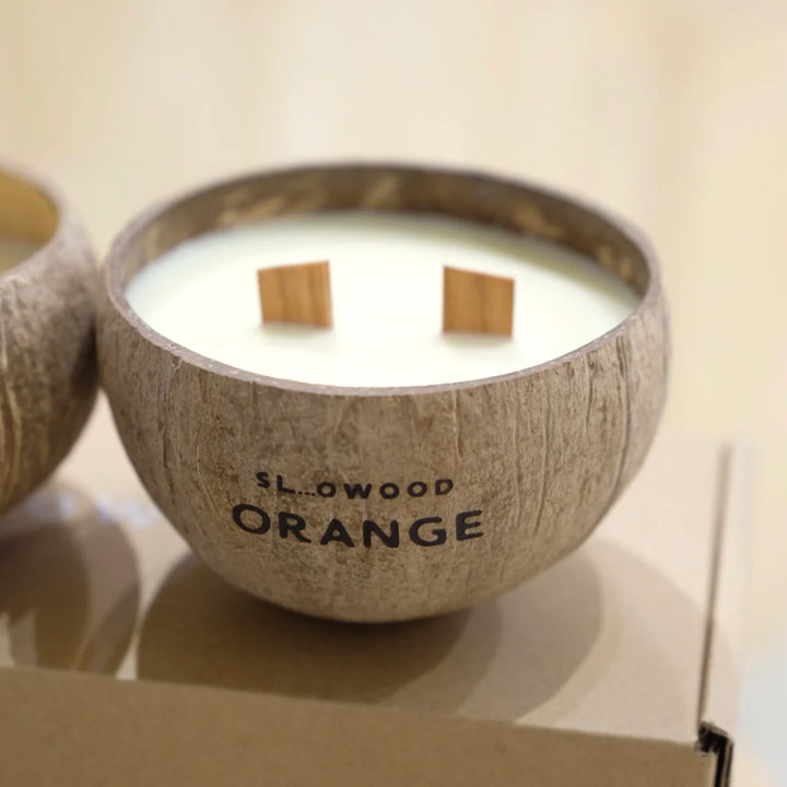 天然精油椰殼蠟燭 300克 - 香橙