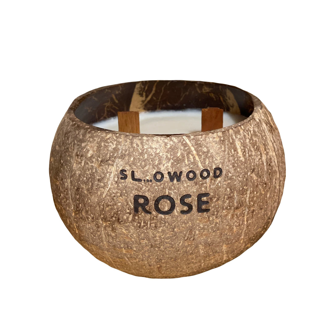 天然精油椰殼蠟燭 300克 - 玫瑰