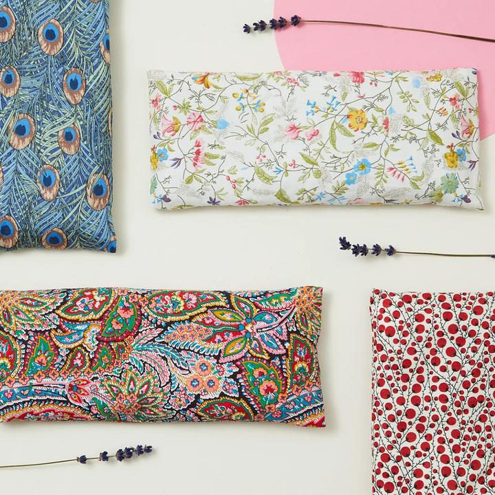 Lavender Relaxation Eye Pillow - Summer Meadow Pattern - Slowood