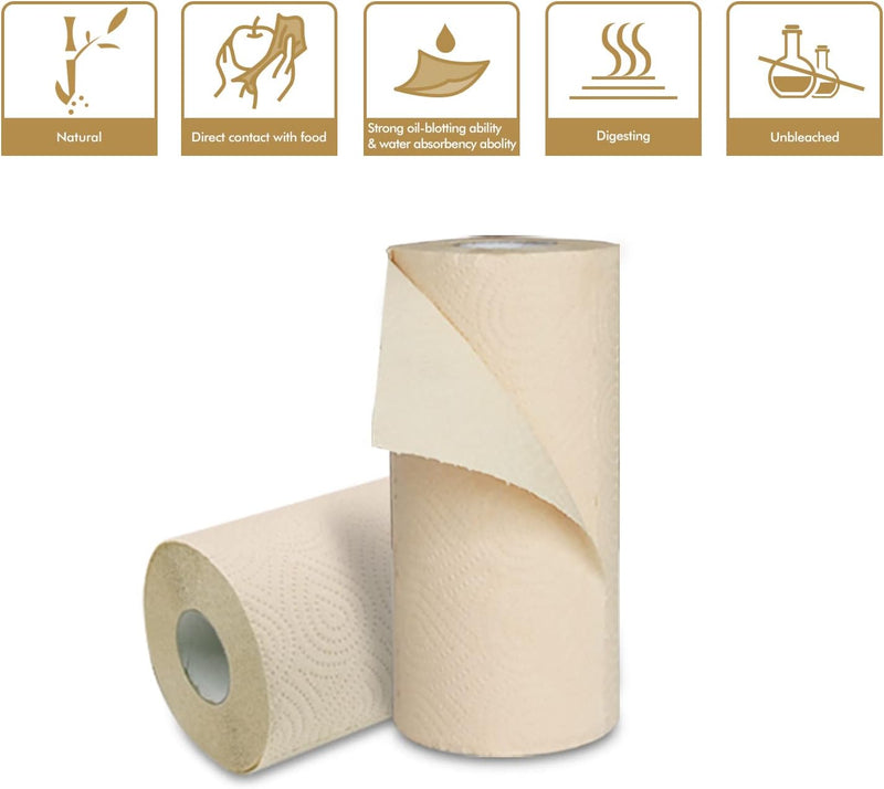 Bamboo Pulp Kitchen Paper Roll (4 Rolls) - Slowood