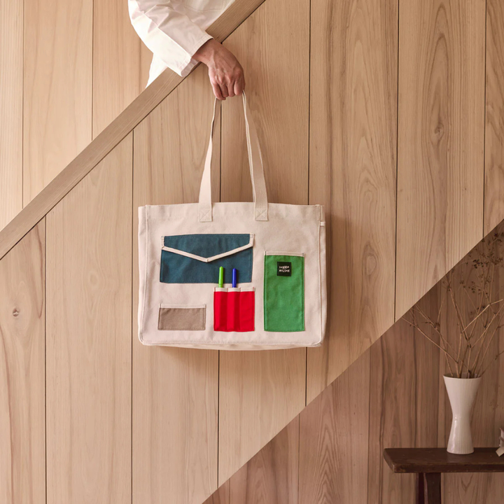 Large Pocket Patch Cotton Shopper