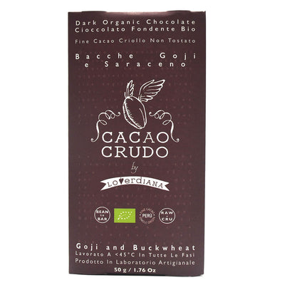 Organic Dark Goji & Buckwheat Chocolate Bar 50g - Slowood