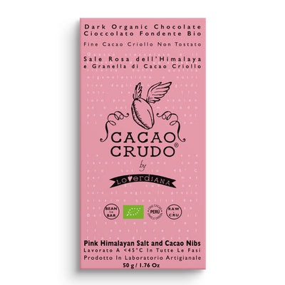 Organic Dark Pink Salt Chocolate Bar - 50g - Slowood