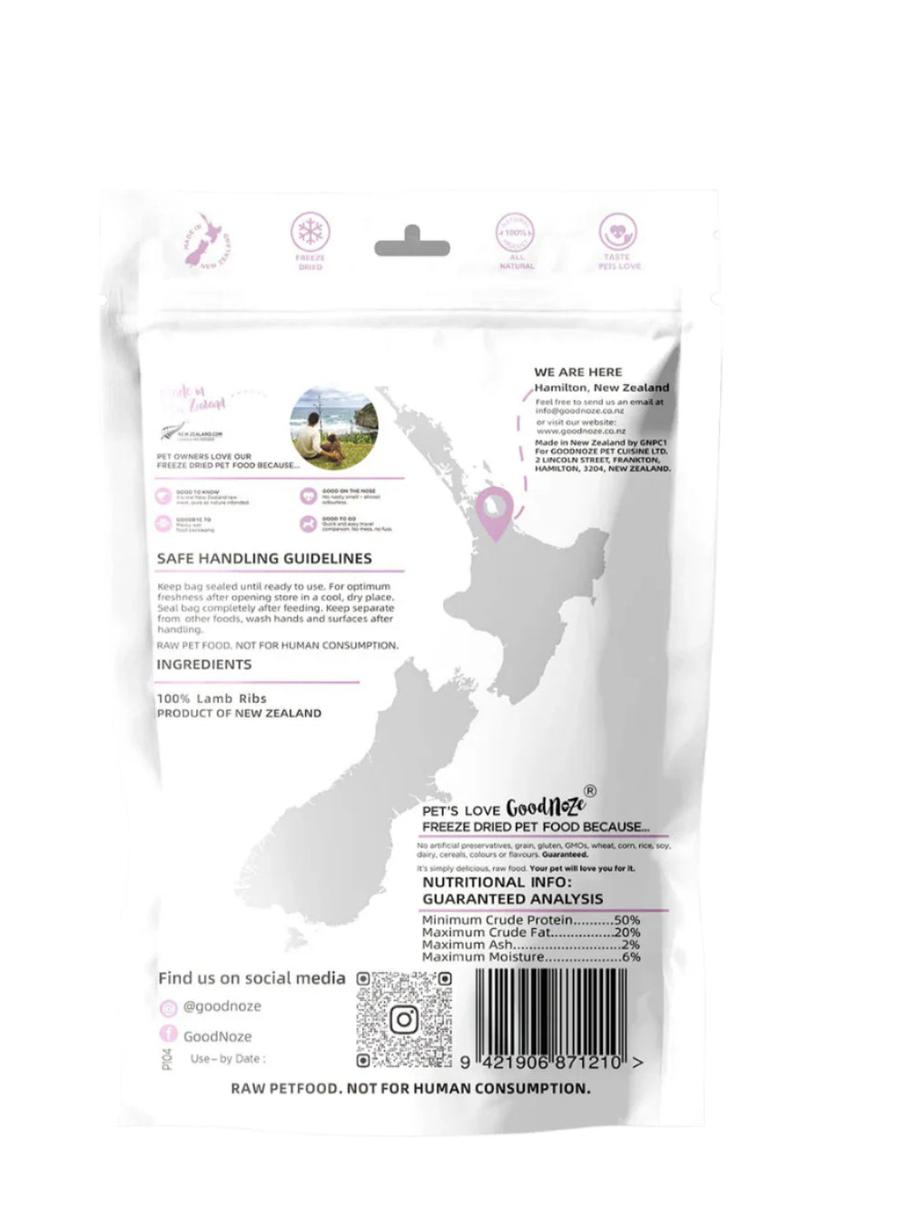 Freeze Dried Treats For Dogs - NZ Lamb Ribs 100g - Slowood