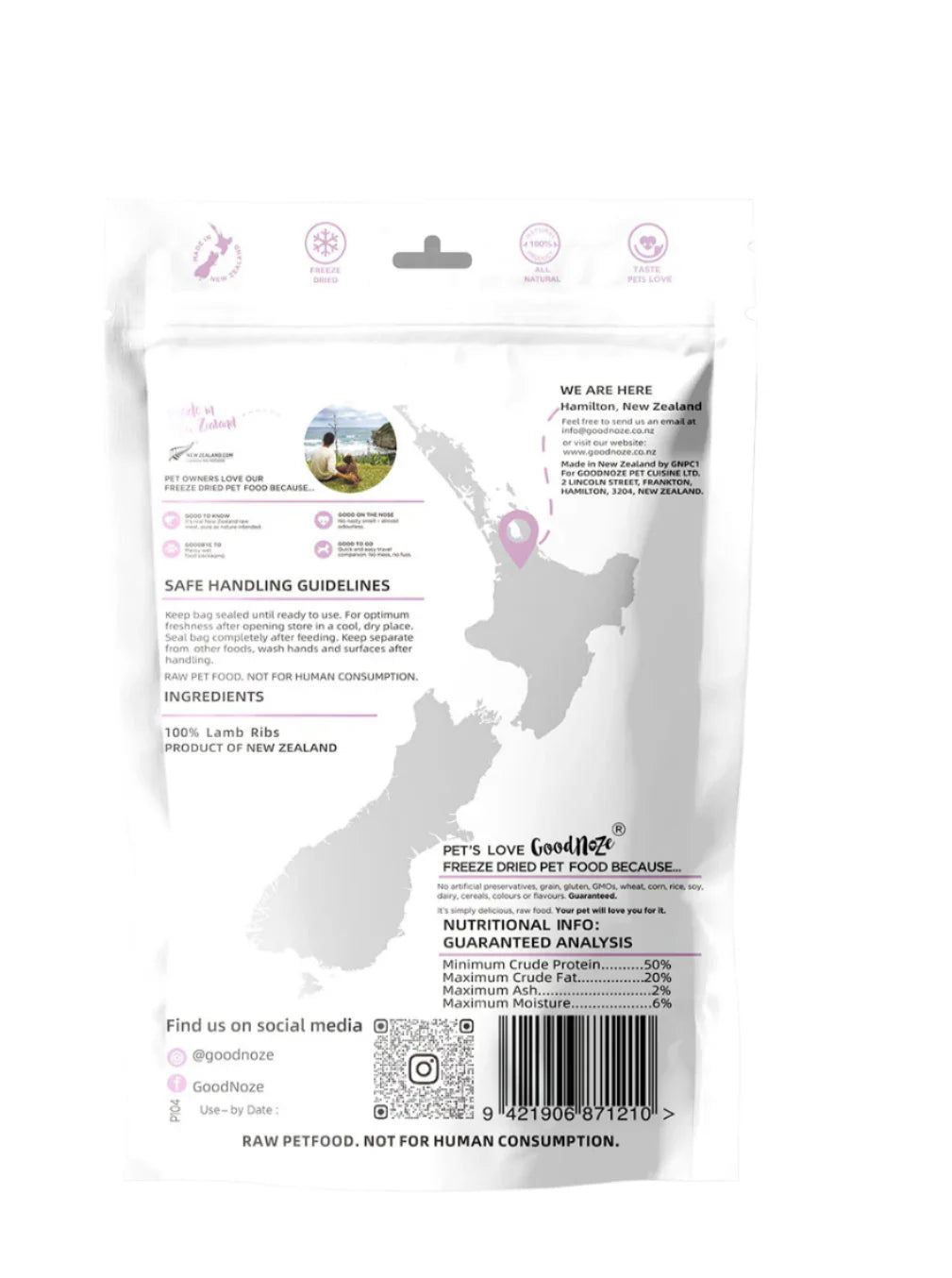 Freeze Dried Treats For Dogs - NZ Lamb Ribs 100g - Slowood