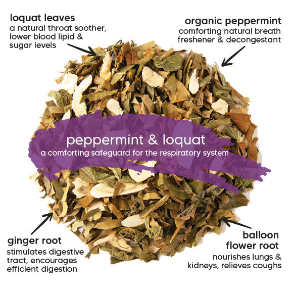 Peppermint & Loquat - Warming Throat Soother (10 teabags) - Slowood