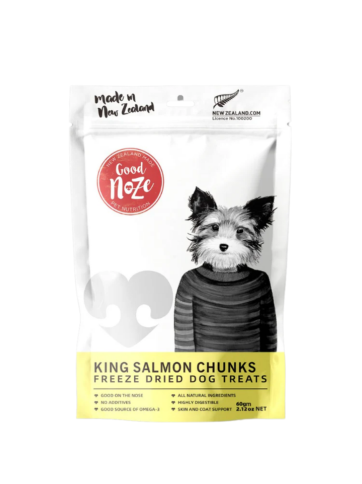 Freeze Dried Treats For Dogs -  NZ King Salmon Chunks 60g - Slowood