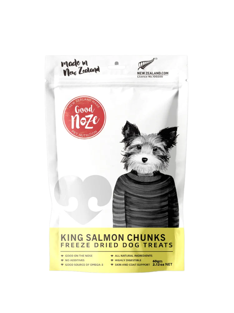 Freeze Dried Treats For Dogs -  NZ King Salmon Chunks 60g - Slowood