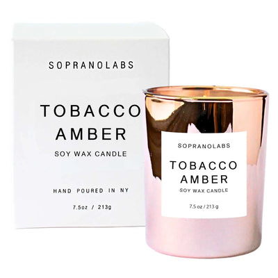 Tobacco Amber Soy Wax Candle 7.5 oz - Slowood