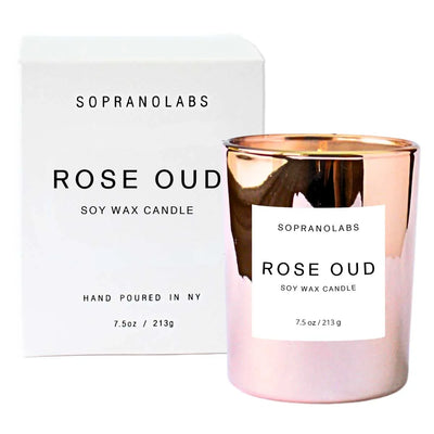 Rose Oud Soy Wax Candle 7.5 oz - Slowood