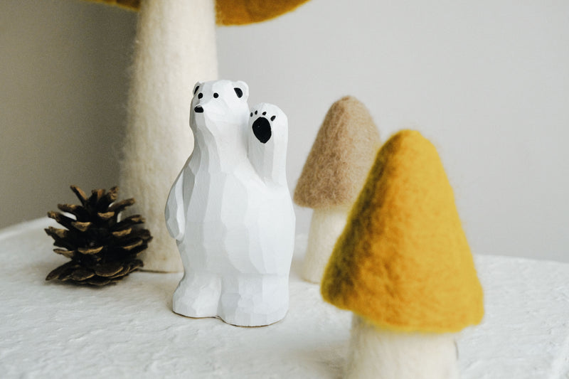 Handmade Wooden Carving Polar Bear - Slowood