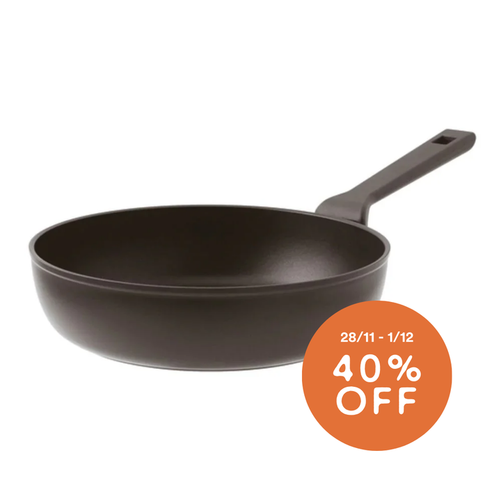 Deep Frypan Handle Cm 24 Titan Pro Double Induction Aluminum