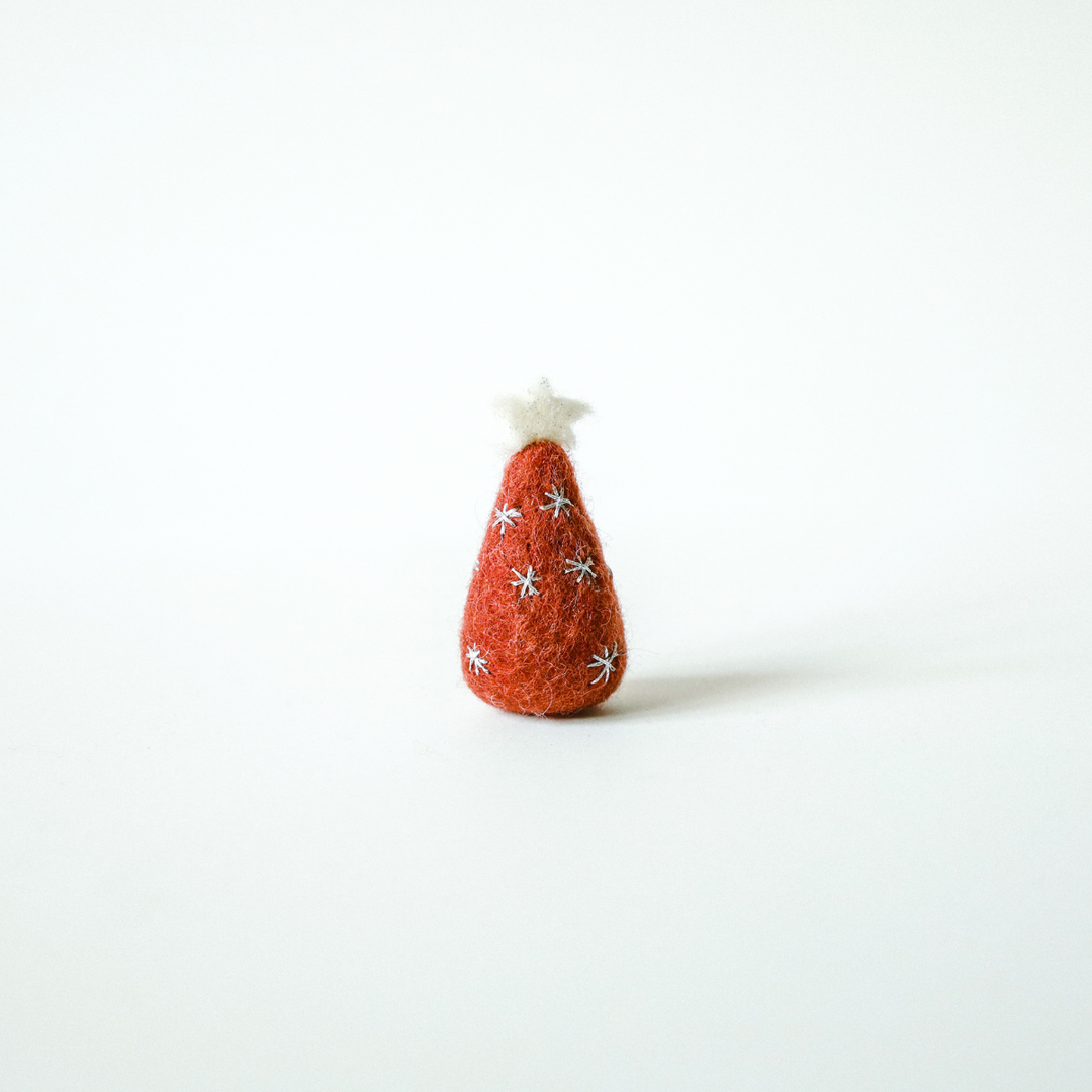 Felt Christmas Tree with Embroidery 6.5cm