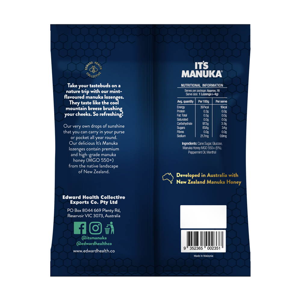MGO550+ Manuka Lozenges - Mint - Slowood