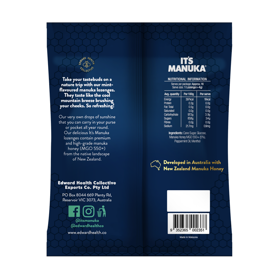 MGO550+ Manuka Lozenges - Mint - Slowood