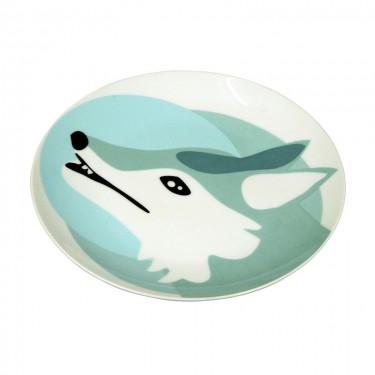 Ceramic Animal Plate Wolf - Slowood
